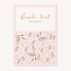 Botanical mockup card. Floral invitation