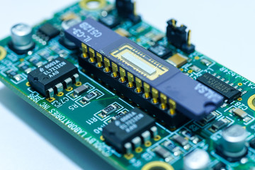 Electronic integrated circuit chip.close up	