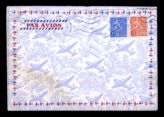 Luftpost airmail Finland Suomi vintage retro Flugzeug Flugzeuge planes Briefmarken stamps...