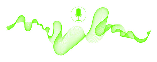 Voice Recognition with a microphone and soundwaves - illustration