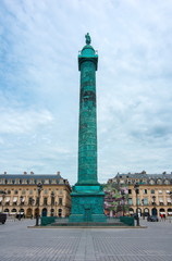 Fototapeta na wymiar Vendome column on Vendome square, Paris, France