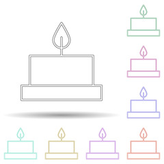 Candle multi color icon. Simple thin line, outline vector of spa icons for ui and ux, website or mobile application