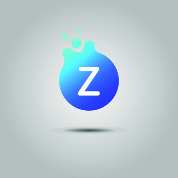combines the letter z with water drops into one unique and interesting concept