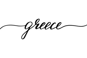 Fototapeta na wymiar Greece handwritten text vector