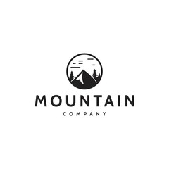 Mountain vintage logo design concept
