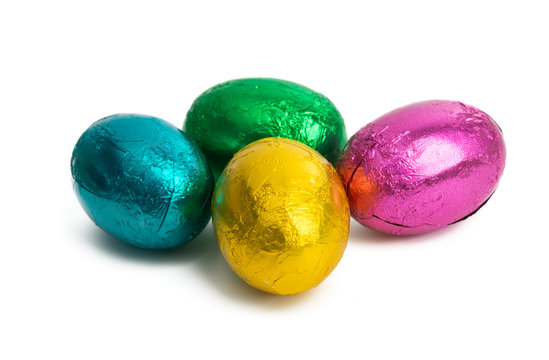 Easter Chocolate Eggs In Foil