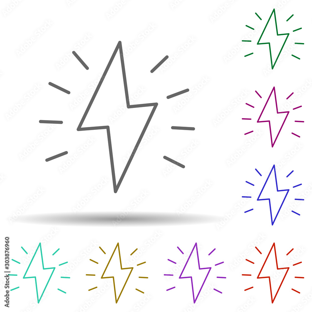 Poster spark multi color icon. simple thin line, outline vector of speed icons for ui and ux, website or mo