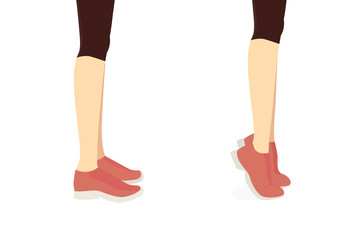 Tip Toe exercise. Workout diagram about Calves reduction for slim leg. © logo3in1