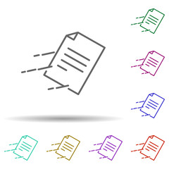 Fast mail multi color icon. Simple thin line, outline vector of speed icons for ui and ux, website or mobile application