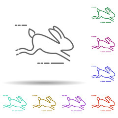 Running hare multi color icon. Simple thin line, outline vector of speed icons for ui and ux, website or mobile application