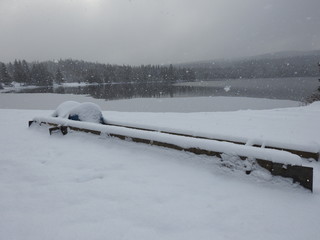 First snow on the lake