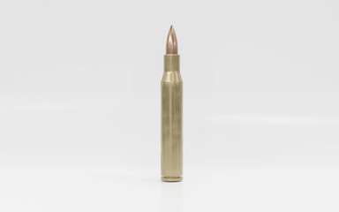 rifle bullet isolated on white background 3d render illustration