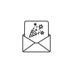 holiday mail - minimal line web icon. simple vector illustration. concept for infographic, website or app.