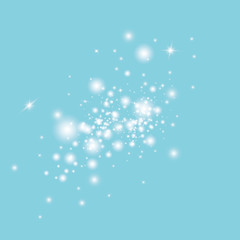 White light glowing explosion burst on a blue background. Vector illustration light effect decoration with ray. Bright Star. Transparent sunshine, bright flash. In the center is a bright flash. Star