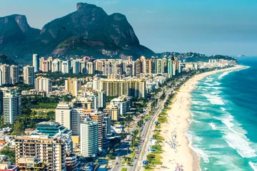 Zelfklevend Fotobehang Luchtfoto van het strand van Barra da Tijuca, Rio de Janeiro, Brazilië © Christyam
