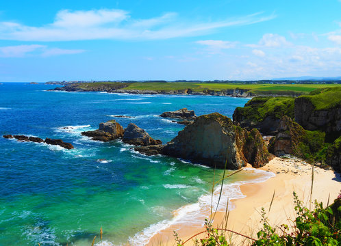 View of the beach of Mexota in Serantes, Tapia de Casariego - Asturias, Spain