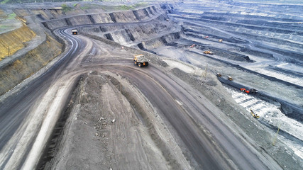 Coal mine, aerial view.