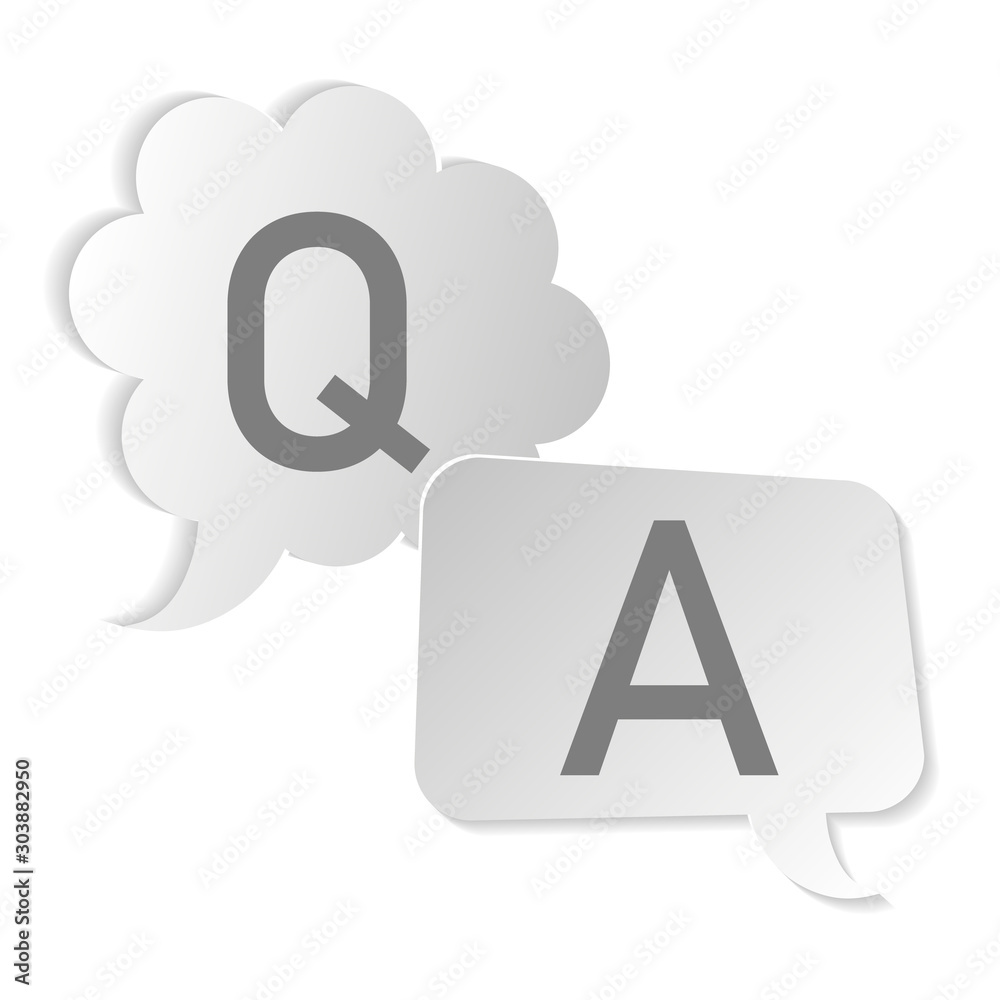 Poster faq, questions and answers icon. q and a speech outline and filled vector sign. symbol, logo illustr