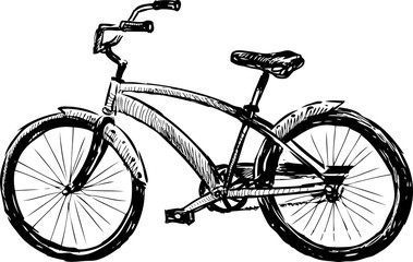 Sketch of city bicycle for active strolls