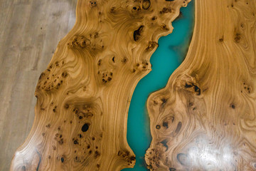 large wooden slab table, beautiful modern table