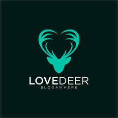logo ilustration ' love and deer ' - logo design 
