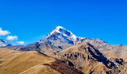 high rocky mountains of the Caucasus in Georgia