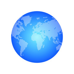 Dots world globe vector illustration isolated