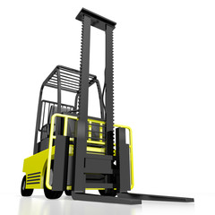 Forklift machine - 3D rendering