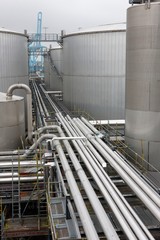 Palmoil industry. Pipes and silo's