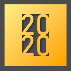 2020 happy new year. golden icon simple design sign vector illustration eps10