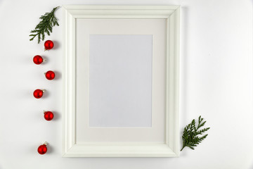 White frame of free space and flat background. 