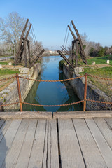 Fototapeta na wymiar Waterway Bridge Van Gogh