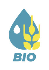 Logo template for bio company. Color vector isolated icon.