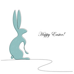 Easter card with bunny vector illustration