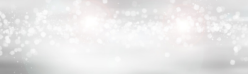 white and gray Christmas light with snowflake bokeh background, Winter backdrop wallpaper.