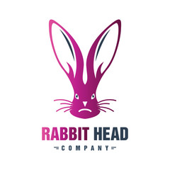 Rabbit head animal logo design