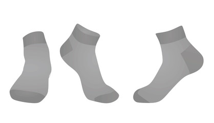 Grey  foot socks. vector illustration
