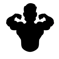 Bodybuilding silhouette vector. Illustration for fitness logo, label, emblem fitness club and gym
