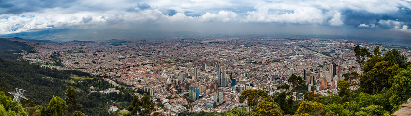 Fototapeta na wymiar Panoramic view of Bogota city from Montserrat Hill