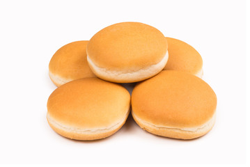 Burger bread isolated on white background.