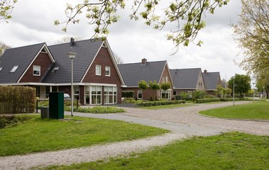 Modern residential area. Ruinerwold Drenthe Netherlands