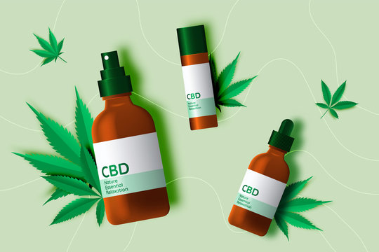 CBD Product With Cannabidiol Leaves