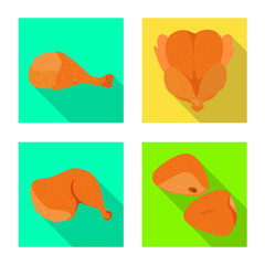 Vector illustration of product and poultry symbol. Set of product and agriculture stock symbol for web.
