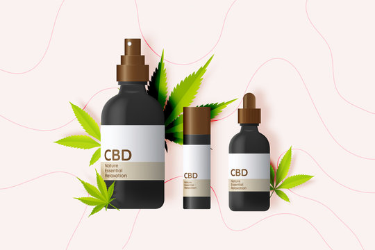 CBD Product With Cannabidiol Leaves