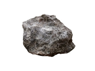 Obraz premium Stone formed from limestone and shale isolated on white background. There is noise and grain caused by the texture of the stone.