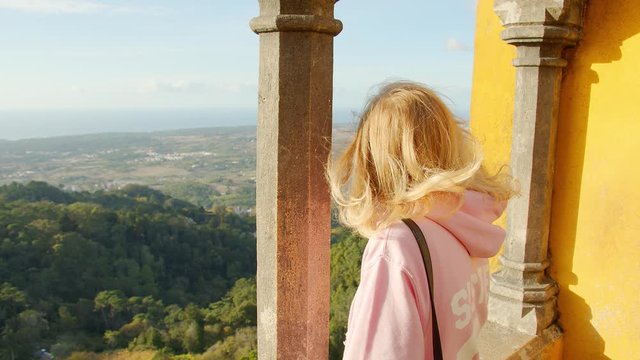 Tourists visiting the Palace of Pena in Sintra - travel photography