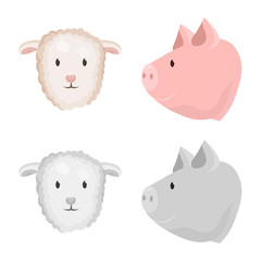 Isolated object of agriculture and breeding logo. Collection of agriculture and organic stock symbol for web.