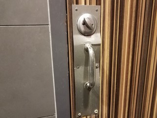 metal plate and door handle with crack or damage