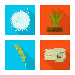 Vector illustration of raw and agricultural logo. Set of raw and ecological vector icon for stock.