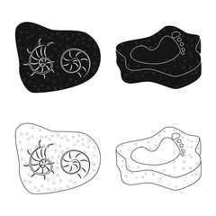 Vector design of story and items symbol. Set of story and attributes stock vector illustration.